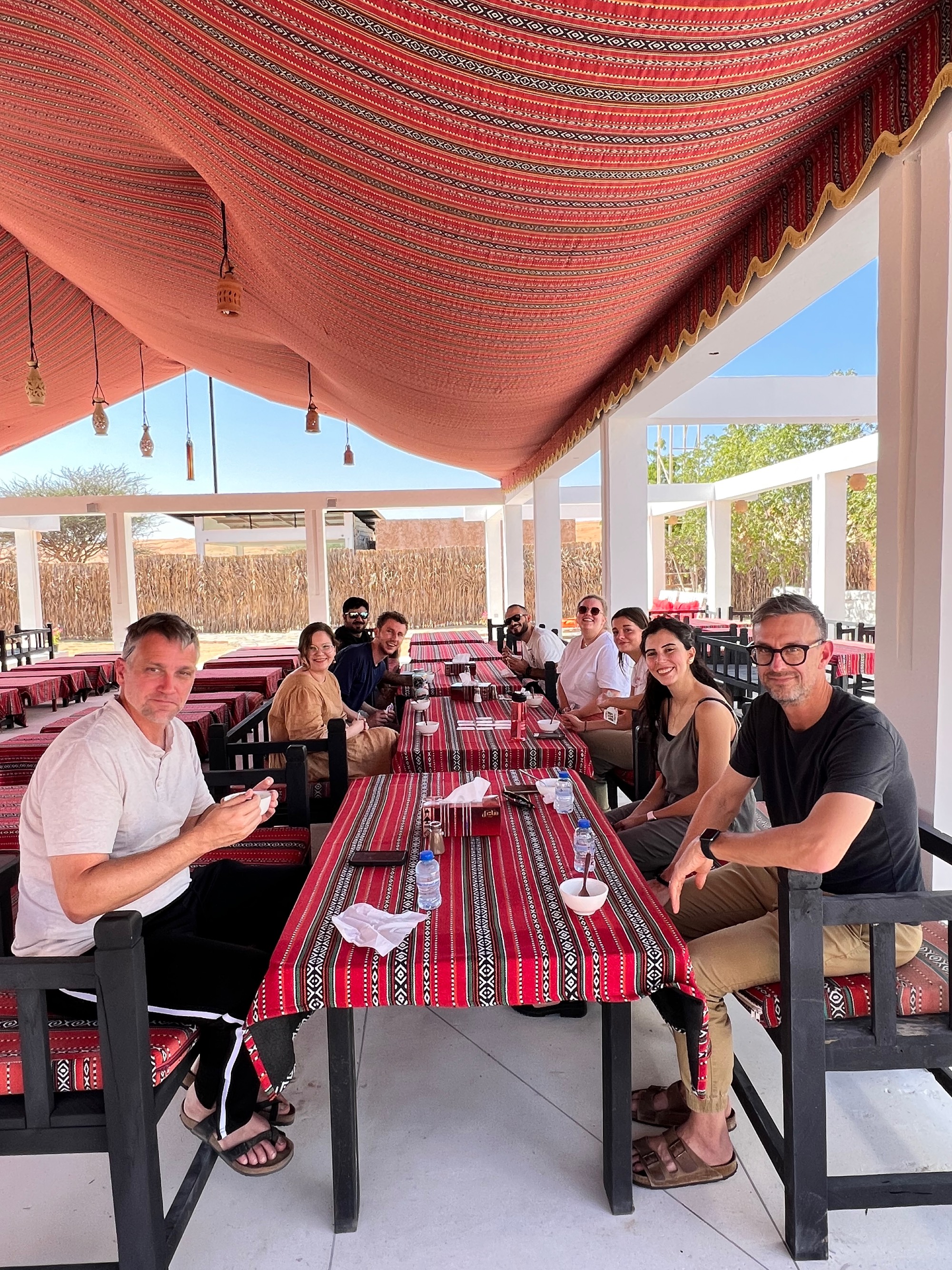 Group of people at lunch table